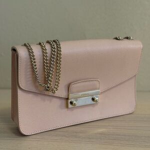 Furla Blush Crossbody Bag with Gold Chain